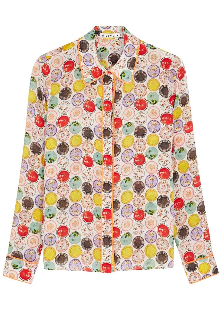 商品Alice + Olivia|Willa printed silk shirt,价格¥1703,第1张图片