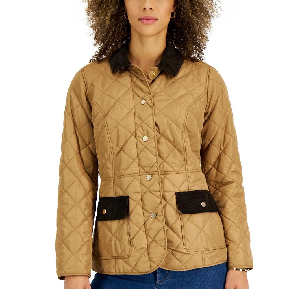 商品Charter Club|Quilted Corduroy-Trim Jacket, Created for Macy's,价格¥203,第3张图片详细描述