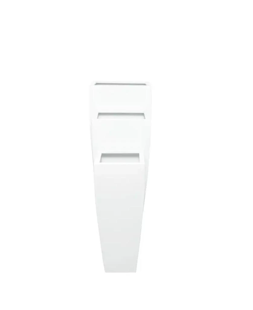 商品Rosemary Lane|White Metal Indoor Outdoor Light Weight Planter with Tapered Base and Fluted Design Set of 3,价格¥2329,第3张图片详细描述
