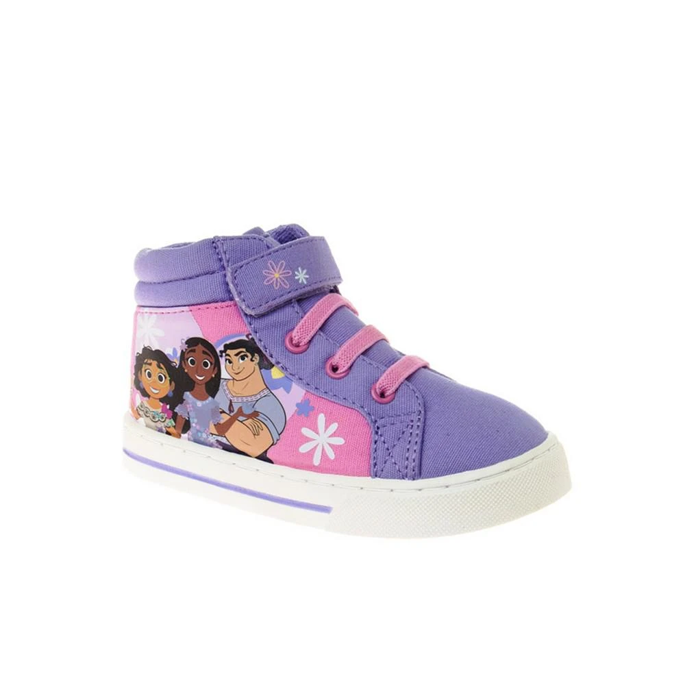 商品Disney|Little Girls Encanto Mirabel High Top Hook and Loop Sneakers,价格¥258,第1张图片