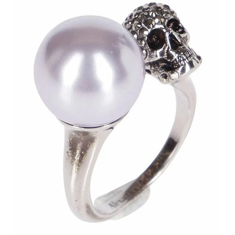 Skull 人造珍珠骷髅戒指 仅剩17码【香港仓极速发货】 商品
