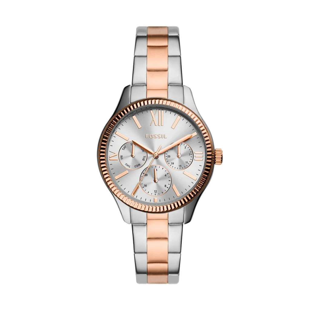 商品Fossil|Women's Rye Multifunction, Silver-Tone Alloy Watch,价格¥686,第1张图片