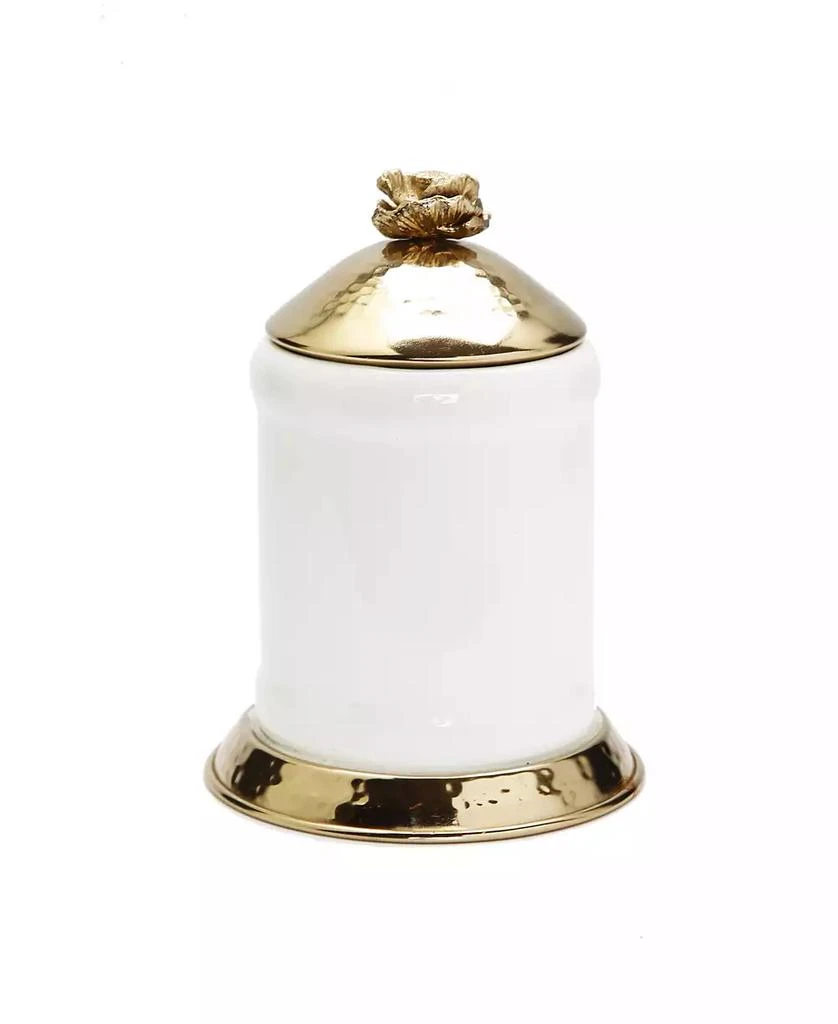 商品Classic Touch|Glass Canister Hammered Lid and Base Flower Knob Set, 2 Piece,价格¥330,第1张图片