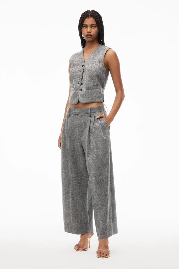 商品Alexander Wang|cropped low rise trouser in herringbone,价格¥6611,第1张图片