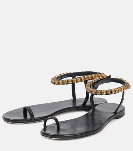 商品Tory Burch|Capri embellished leather sandals,价格¥1470,第5张图片详细描述