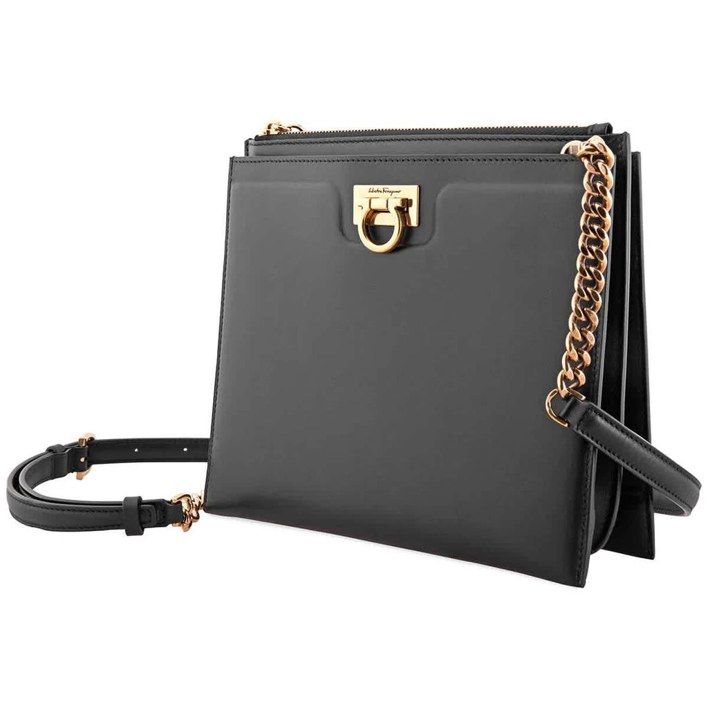 商品Salvatore Ferragamo|Ferragamo Ladies Black Trifolio Crossbody Bag,价格¥7538,第1张图片