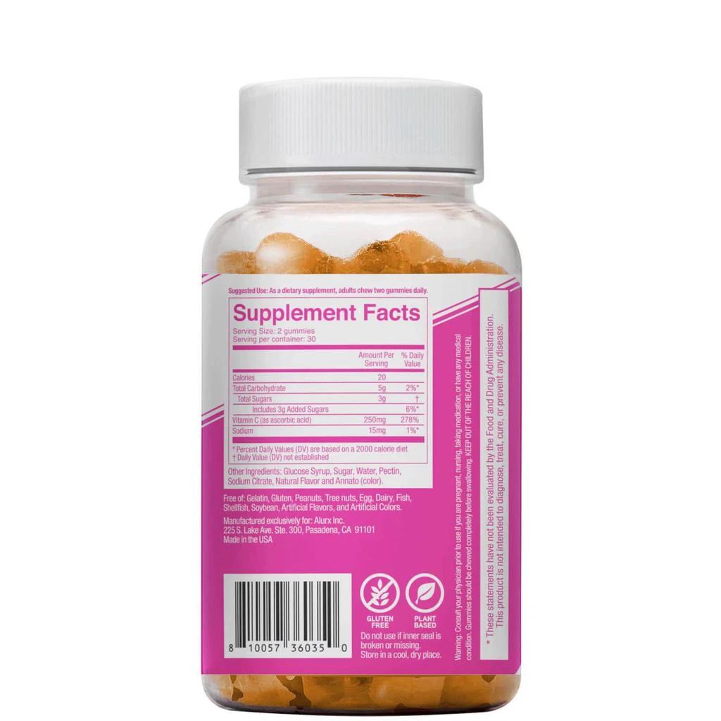 商品Alurx|Alurx High Potency Vitamin C Gummy - Citrus,价格¥84,第3张图片详细描述