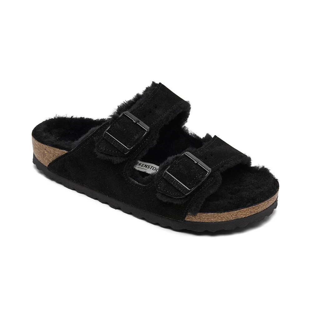 商品Birkenstock|Women's Arizona Shearling Suede Leather Sandals from Finish Line,价格¥1205,第1张图片
