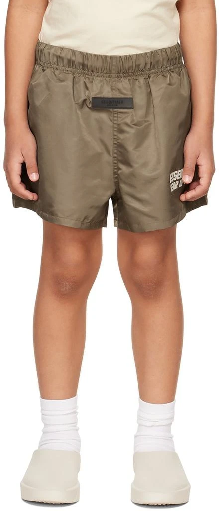 商品Essentials|Kids Brown Nylon Shorts,价格¥234,第1张图片