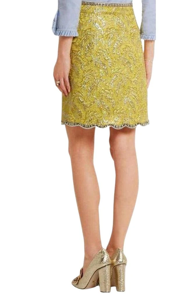 商品Gucci|Yellow Brocade Jacquard Mini Skirt,价格¥6099,第5张图片详细描述