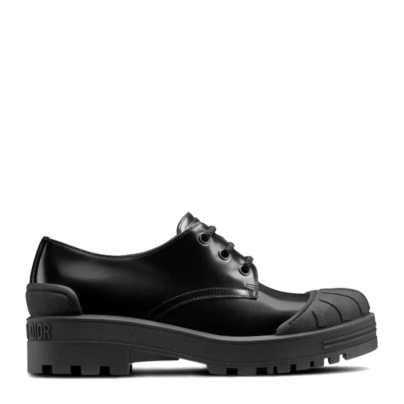 商品[国内直发] Dior|DIOR 女士黑色皮革德比鞋 KCB698ACA-900,价格¥5729,第1张图片