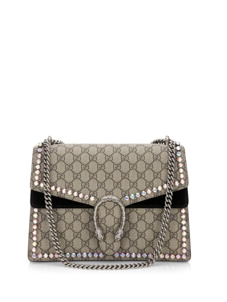 商品Gucci|Medium Dionysus Crystal-Embellished Suede Chain Shoulder Bag,价格¥31474,第1张图片