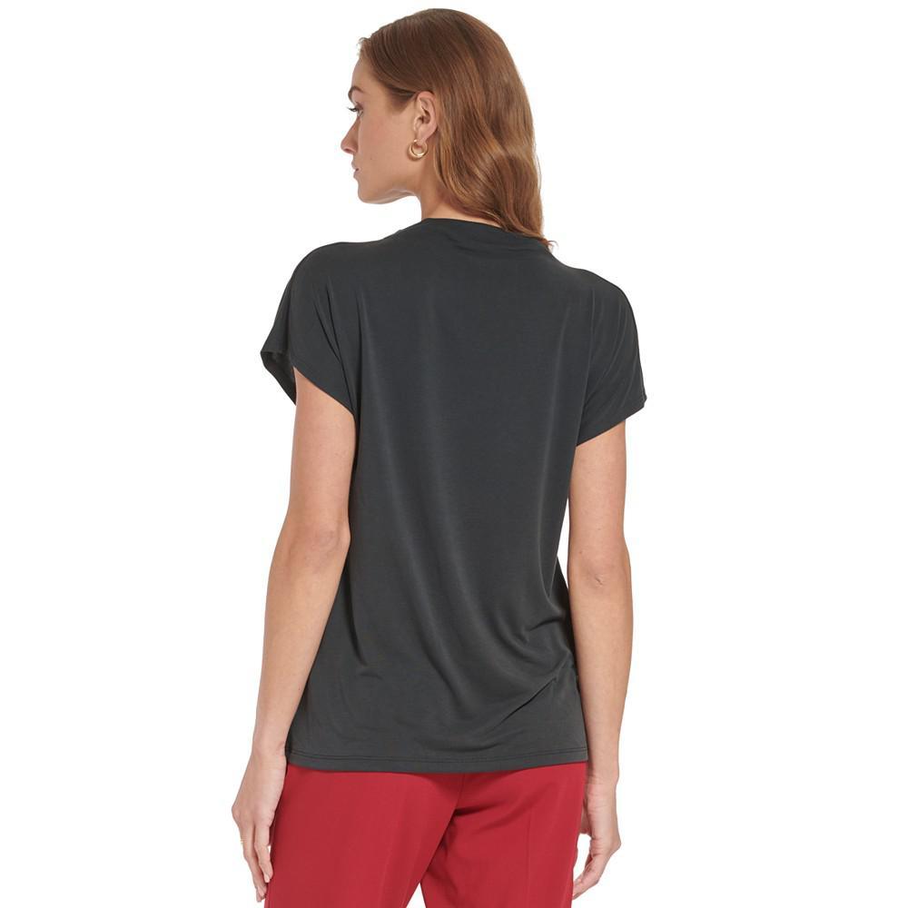 商品Calvin Klein|Women's Short Sleeve  High Neck Top,价格¥302,第4张图片详细描述