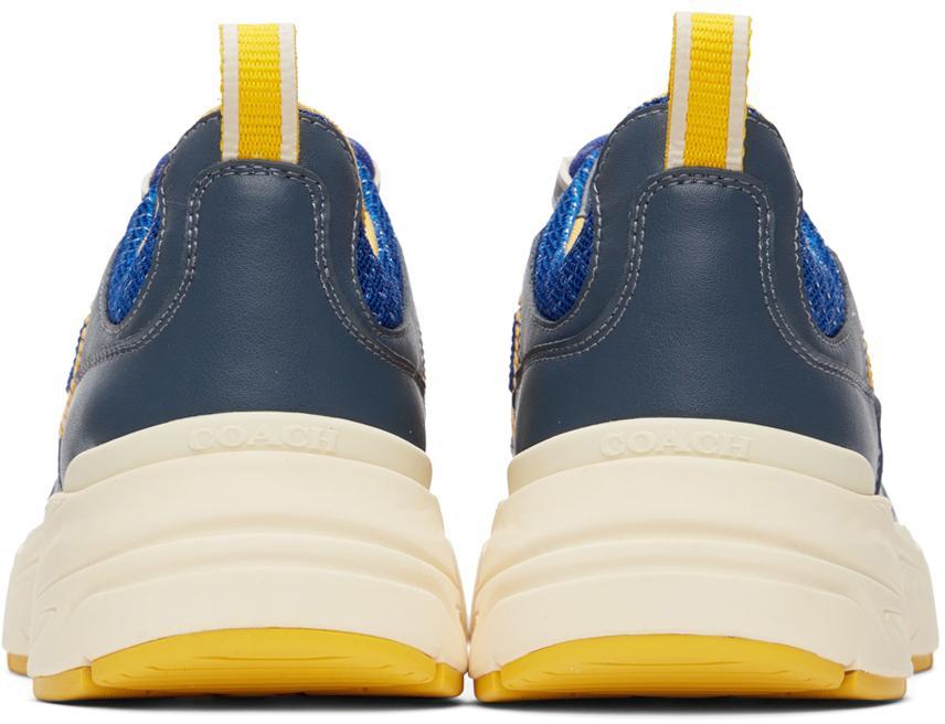 商品Coach|Blue Leather Tech Runner Sneakers,价格¥576,第4张图片详细描述