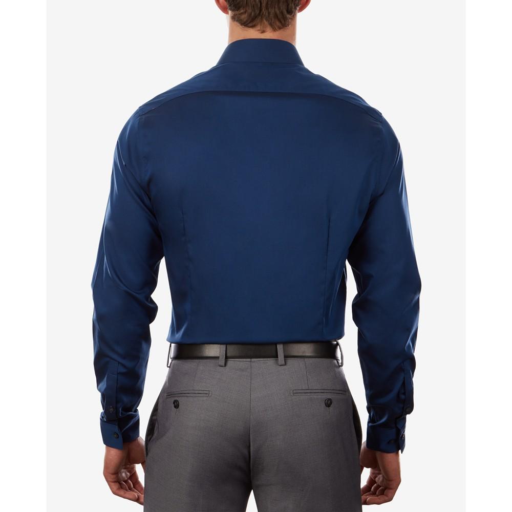 Calvin Klein Men's STEEL Extra-Slim Fit Non-Iron Performance Herringbone Dress Shirt商品第3张图片规格展示