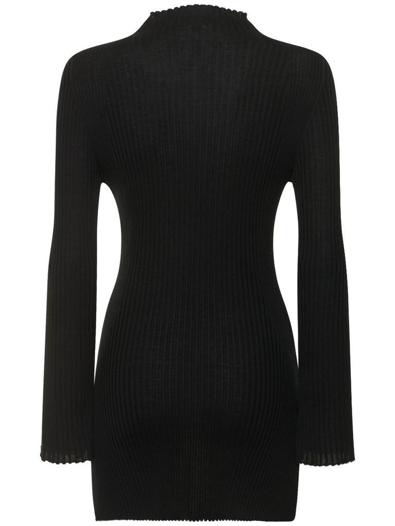 商品Wolford|Wool Ribbed Knit Long Sleeve Top,价格¥3159,第6张图片详细描述