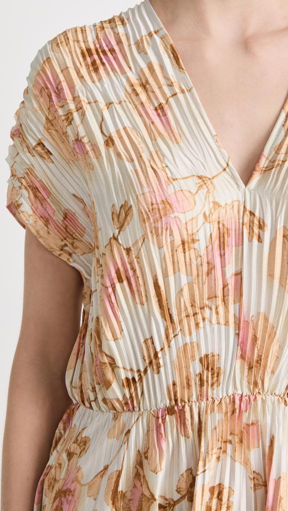 商品Vince|Floral Crushed 盖袖 V 领连衣裙,价格¥2228,第5张图片详细描述