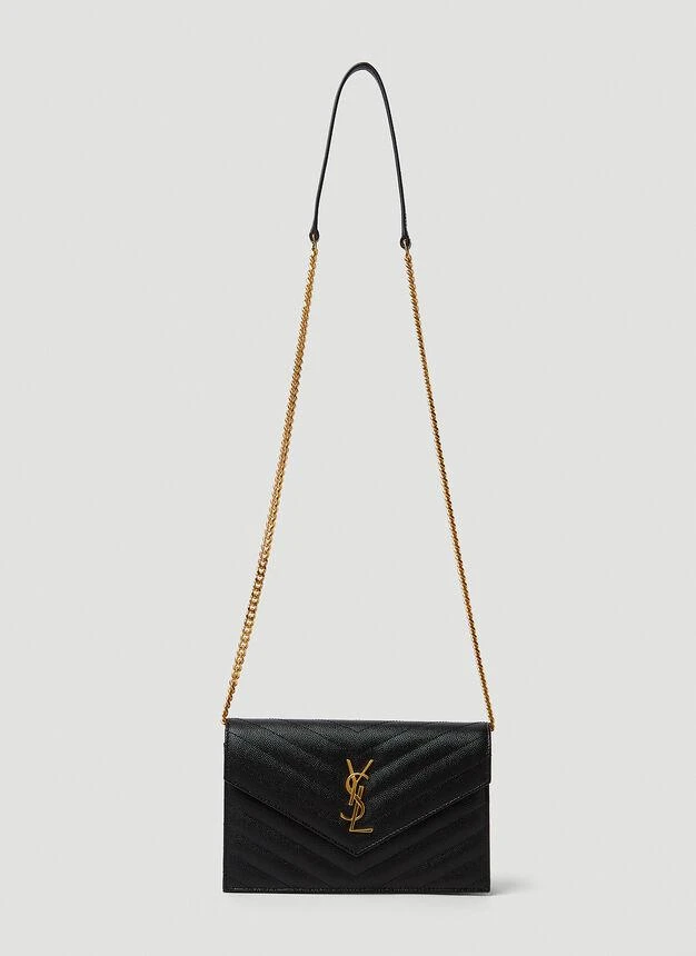 商品Yves Saint Laurent|Logo Plaque Shoulder Bag in Black,价格¥12622,第1张图片