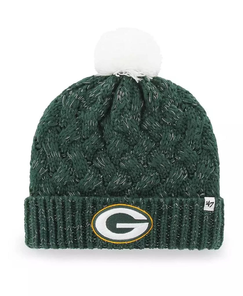 商品47 Brand|Women's Green Green Bay Packers Fiona Logo Cuffed Knit Hat with Pom,价格¥210,第1张图片