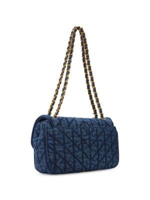 Agyness Quilted Denim Shoulder Bag商品第4张图片规格展示