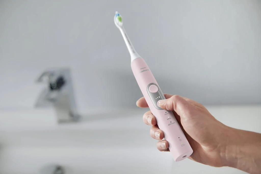 PHILIPS Sonicare ProtectiveClean 6500 Rechargeable Electric Toothbrush, with Pressure Sensor, 3 Cleaning Modes, SmarTimer and QuadPacer, 14-Day Battery Life, Charging Travel Case, Pink, HX6462/06 商品