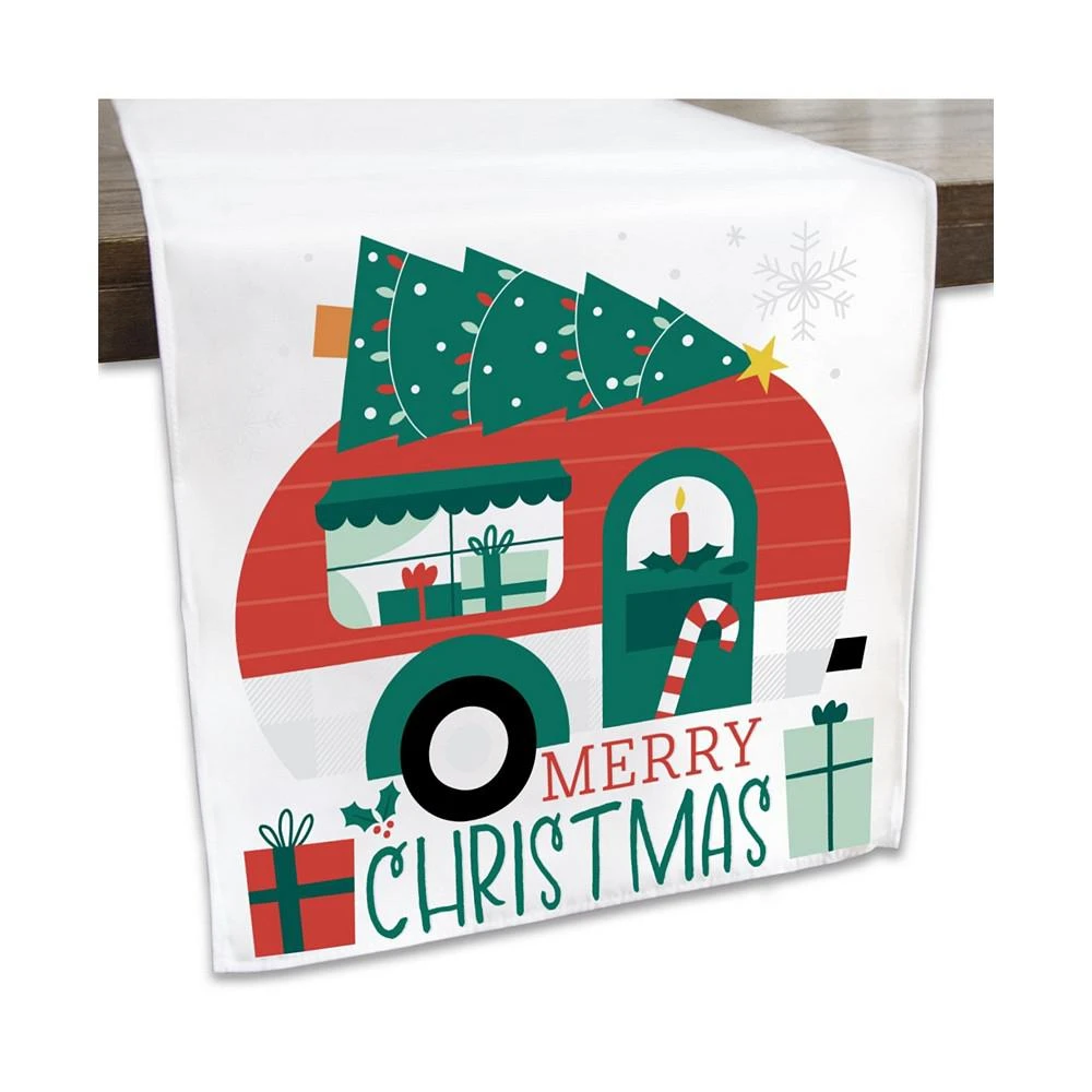 商品Big Dot of Happiness|Camper Christmas Holiday Party Table Decor Cloth Table Runner 13" x 70",价格¥201,第1张图片