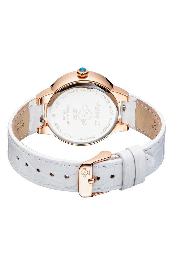 Women's Astor II Swiss Diamond Leather Strap Watch, 36mm - 0.0193 ctw商品第2张图片规格展示