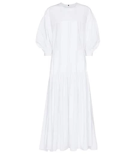 商品Jil Sander|泡泡袖中长连衣裙,价格¥13409,第1张图片