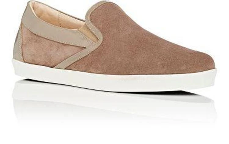 商品Barneys New York|Leather-Trimmed Slip-On Sneakers,价格¥961,第2张图片详细描述