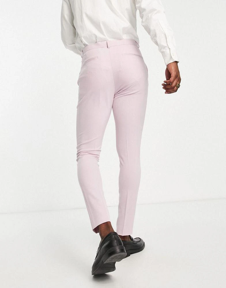 商品ASOS|ASOS DESIGN super skinny suit trousers in light pink,价格¥103,第2张图片详细描述