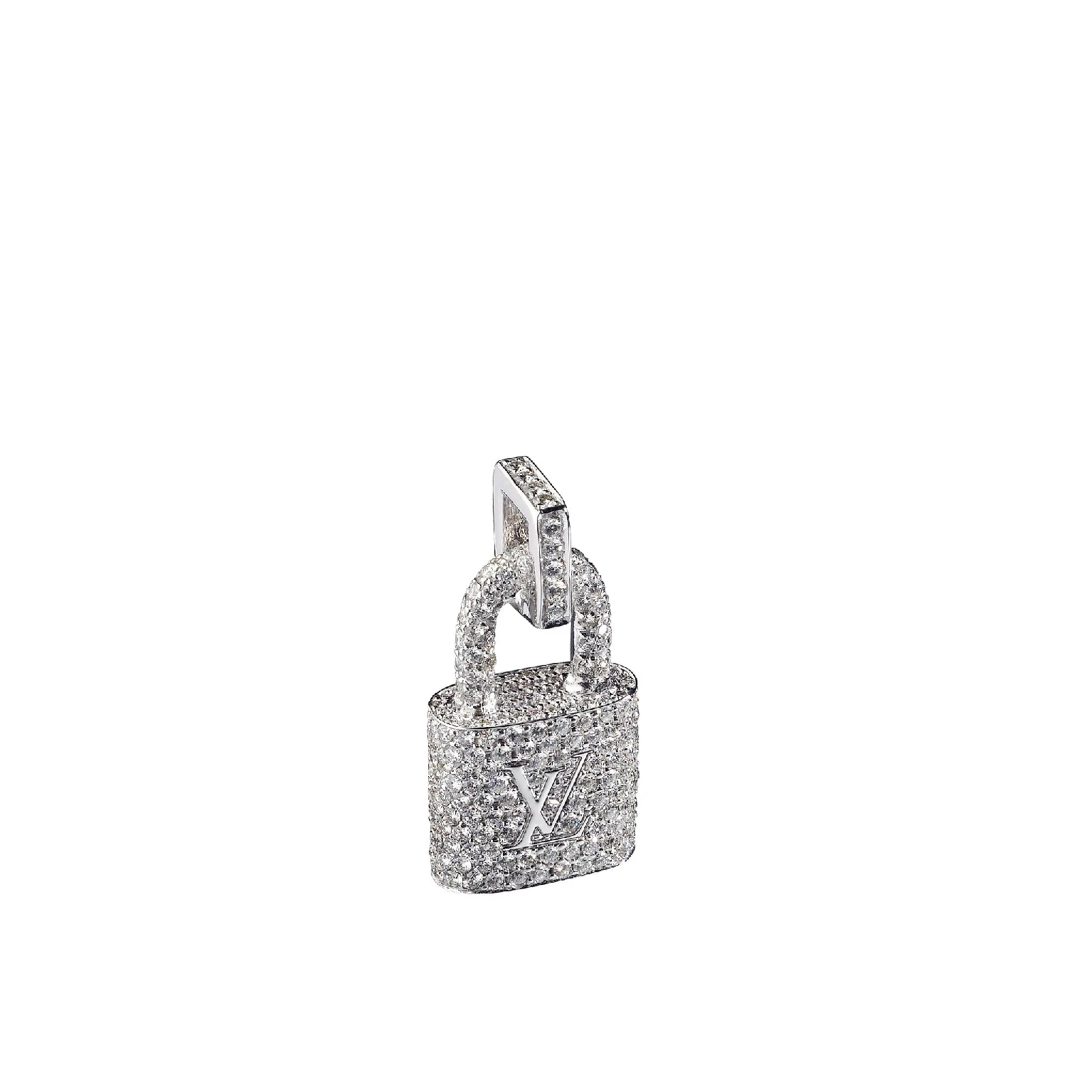 商品Louis Vuitton|【预售】 LV路易威登 25秋冬 女士 吊坠 Pendentif Cadenas Lock It, or blanc et pavage de diamants Q93737 ,价格¥245645,第1张图片