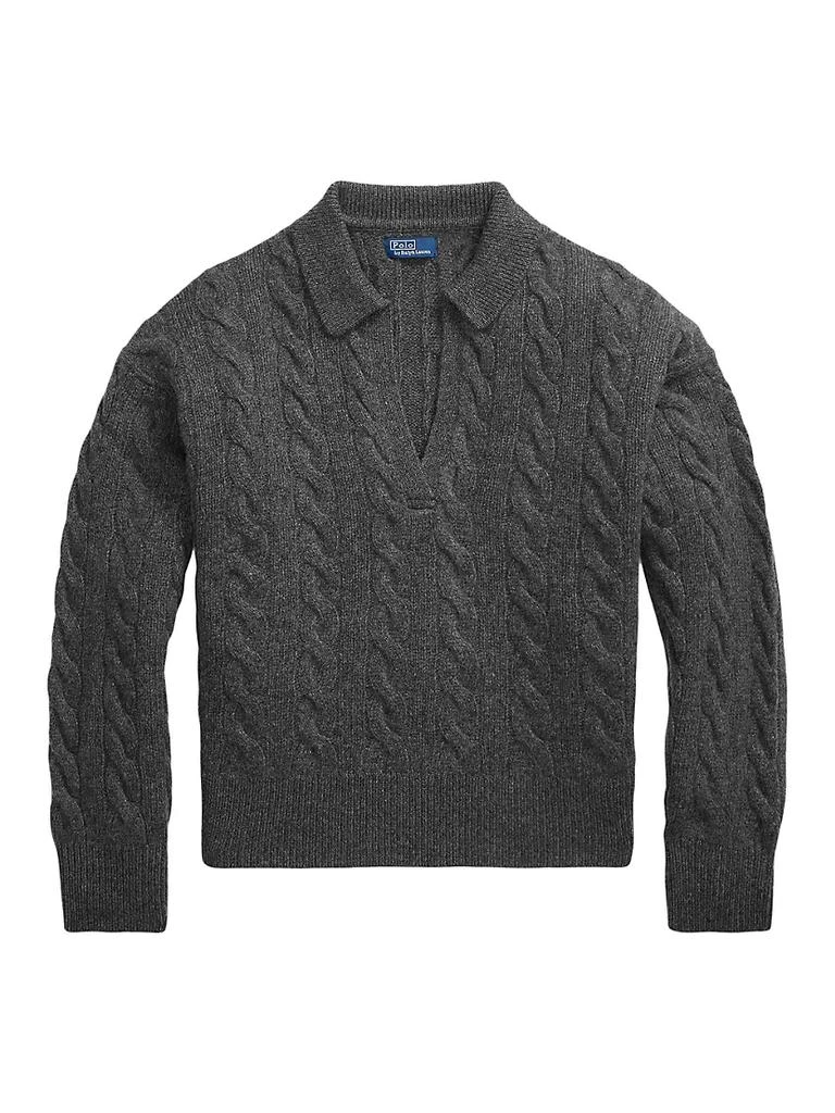 商品Ralph Lauren|Wool-Blend Cable-Knit Polo Sweater,价格¥2458,第1张图片