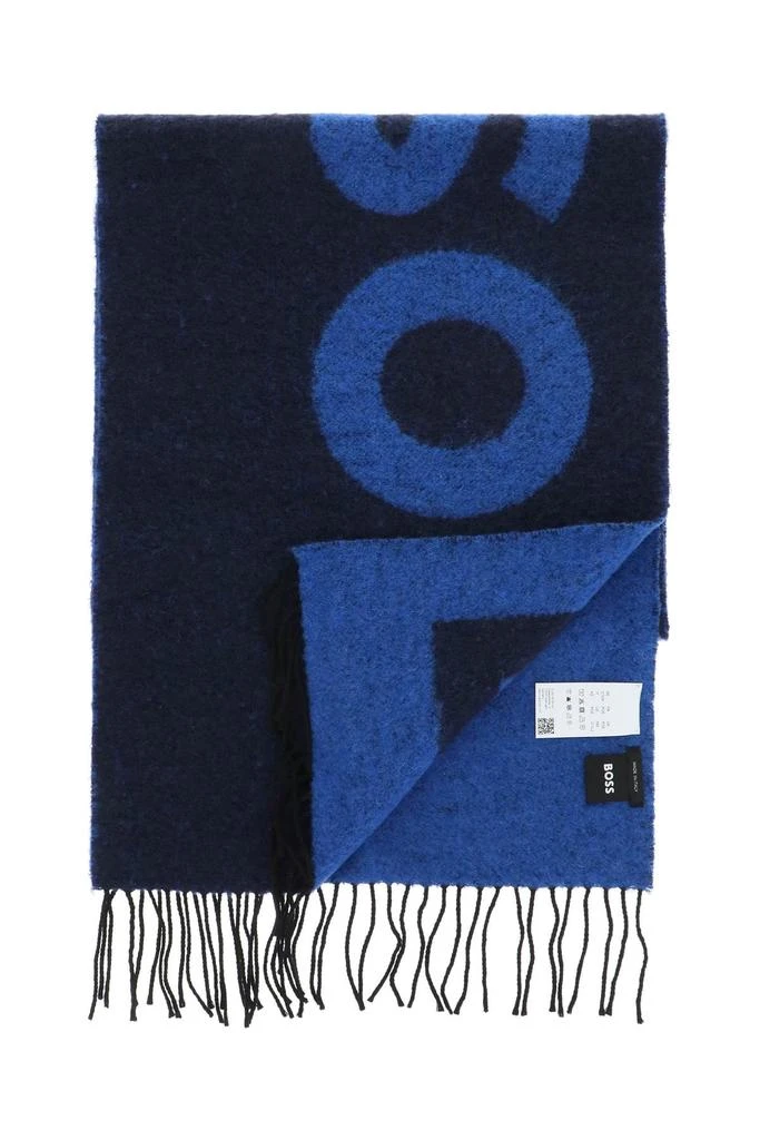 商品Hugo Boss|Boss Bouclé Wool Blend Scarf With Logo,价格¥410,第2张图片详细描述