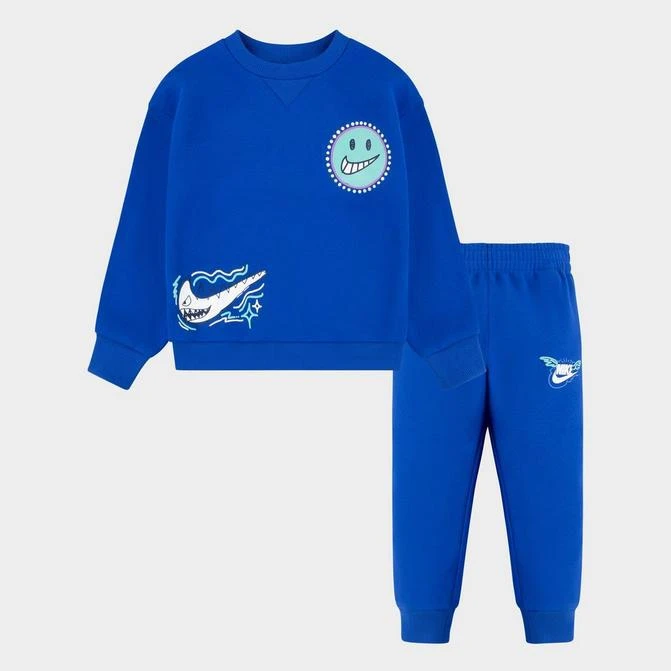 商品NIKE|Kids' Toddler Nike Art of Play Crewneck Sweatshirt and Jogger Pants Set,价格¥391,第1张图片