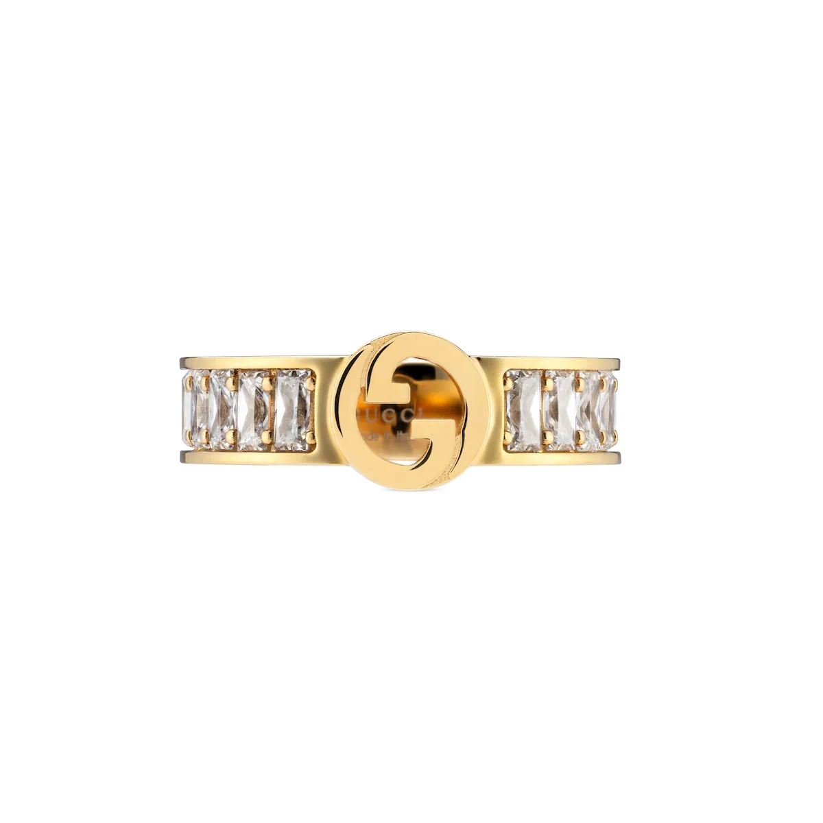 商品Gucci|【预售】 古驰 25春夏 女士 戒指 GUCCI BLONDIE系列宽版水晶戒指 837231 JAAHV 8062,价格¥4138,第1张图片