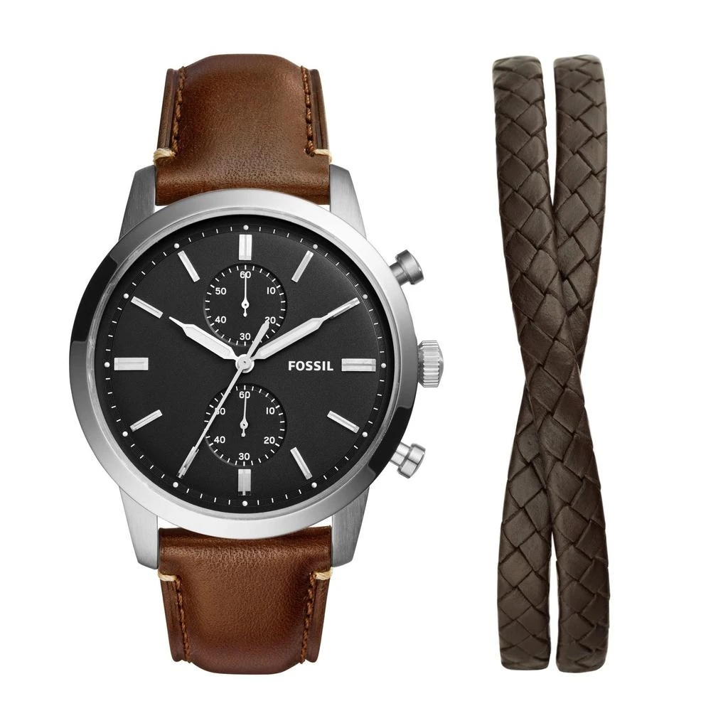 商品Fossil|Townsman Watch and Bracelet Gift Set - FS5967SET,价格¥862,第1张图片