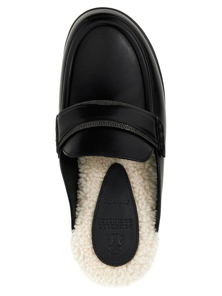 商品Brunello Cucinelli|Brunello Cucinelli Bead-Embellished Shearling Clogs,价格¥5822,第3张图片详细描述