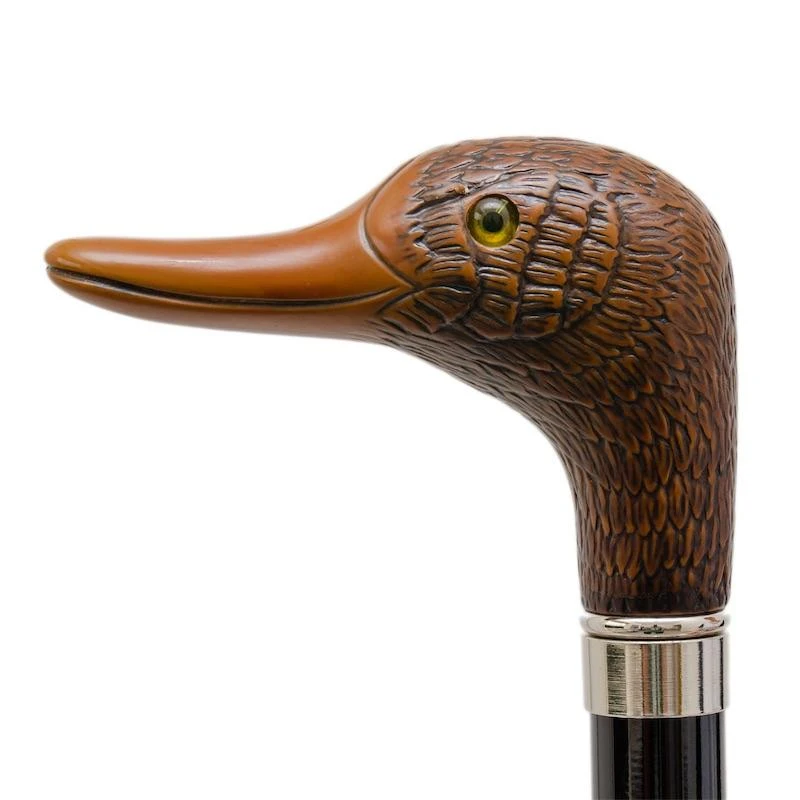 商品PASOTTI|Pasotti 葩莎帝 蓝色条纹伞面野鸭手柄晴雨伞,价格¥2579,第4张图片详细描述