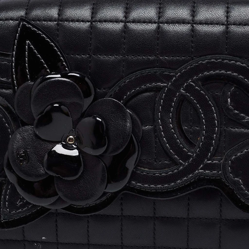 商品[二手商品] Chanel|Chanel Black Leather No.5 Camellia Flap Shoulder Bag,价格¥8722,第5张图片详细描述