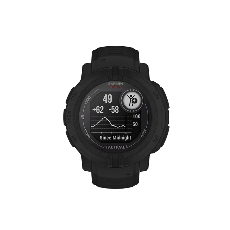 商品Garmin|GARMIN 男女同款黑色树脂表盘石英机芯硅胶表带多功能智能手表40MM,价格¥3498,第1张图片