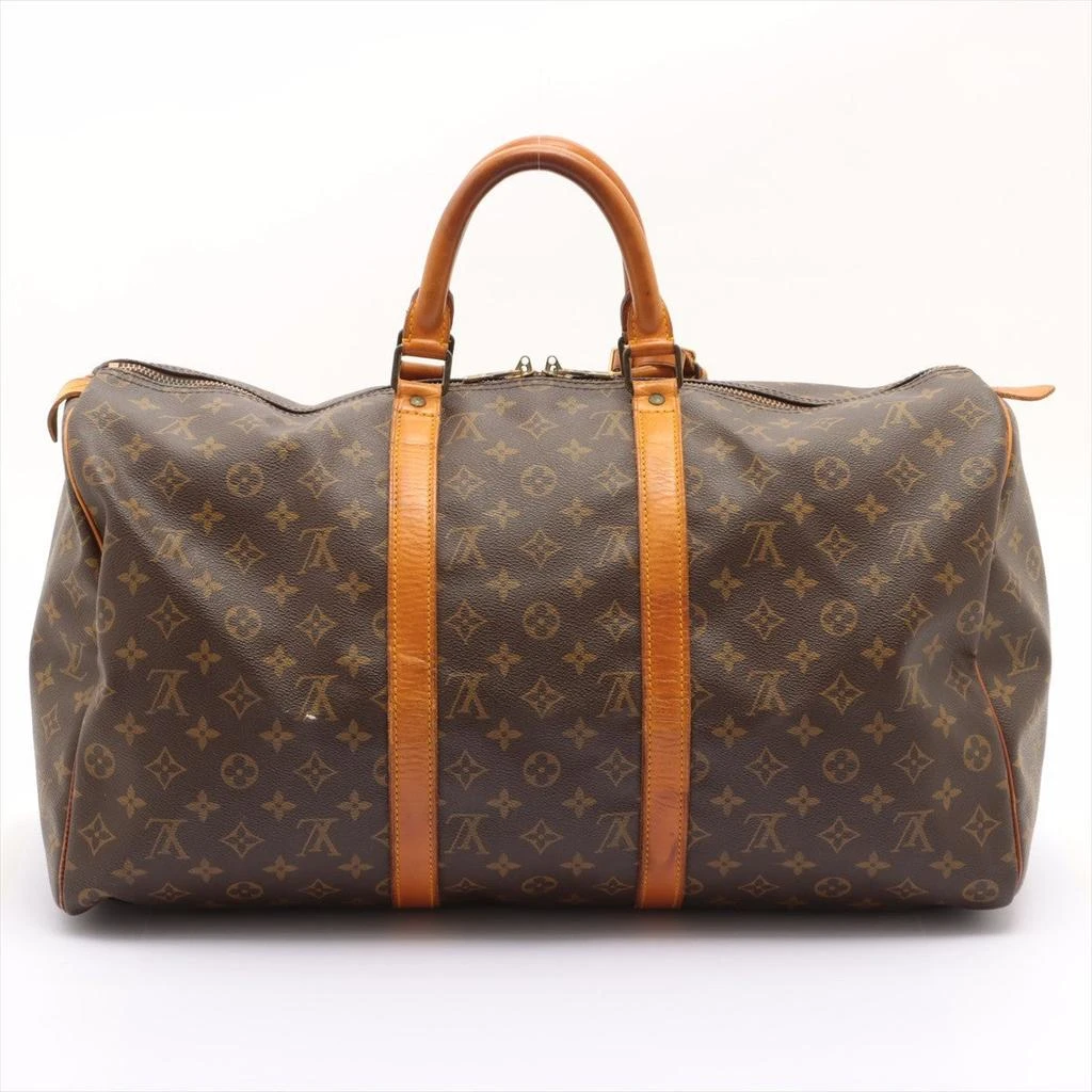 商品[二手商品] Louis Vuitton|Louis Vuitton Brown Monogram Canvas Leather Keepall 50 cm Duffle Bag Luggage,价格¥11076,第2张图片详细描述