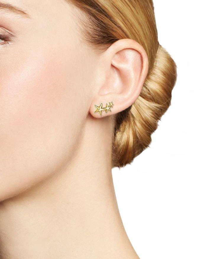 商品Bloomingdale's|14K Yellow Gold Triple Star Climber Earrings - Exclusive,价格¥4435,第2张图片详细描述