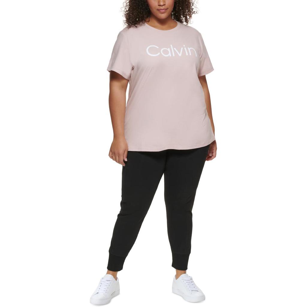 Calvin Klein Performance Womens Plus Logo Cotton Pullover Top商品第3张图片规格展示