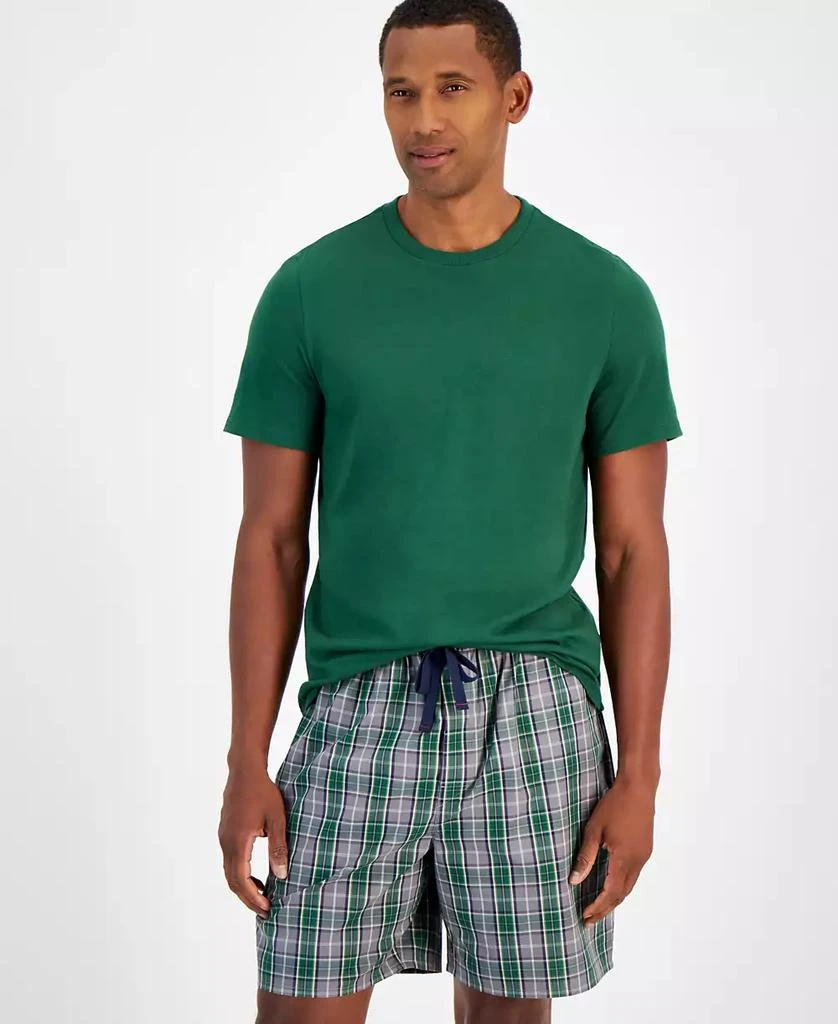 商品Club Room|Men's Solid T-Shirt & Woven Plaid Boxer Set, Created for Macys,价格¥150,第4张图片详细描述