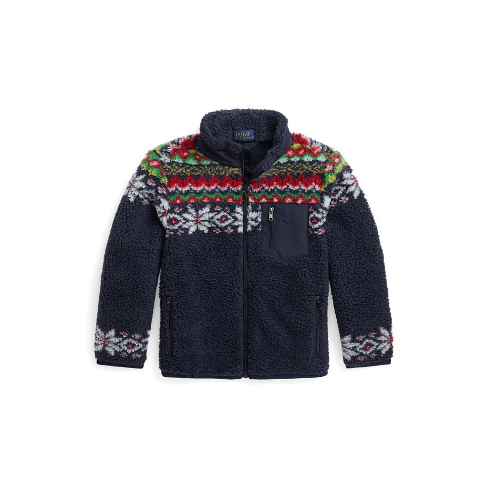 商品Ralph Lauren|Toddler and Little Boys Fair Isle Teddy Fleece Jacket,价格¥491,第4张图片详细描述