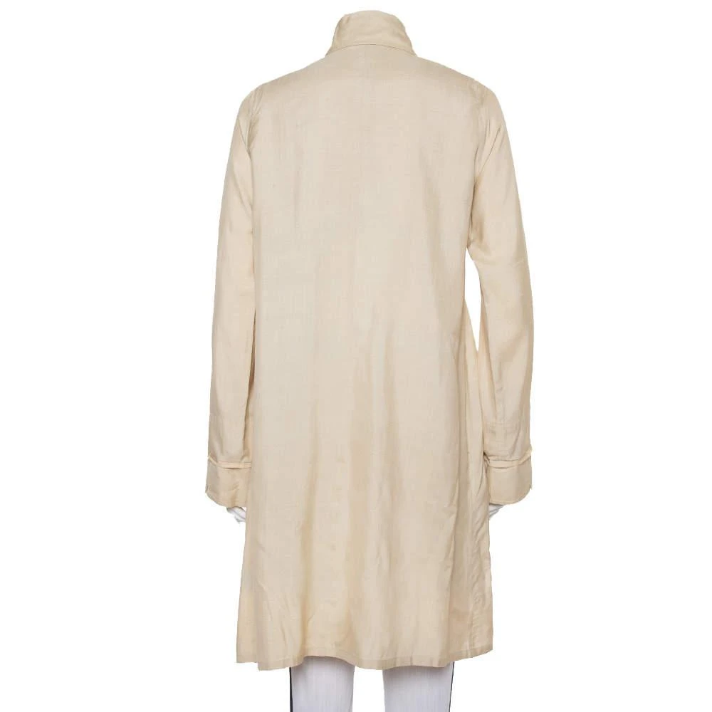 商品[二手商品] Ralph Lauren|Ralph Lauren Beige Silk Button Front Lightweight Coat S,价格¥1523,第3张图片详细描述