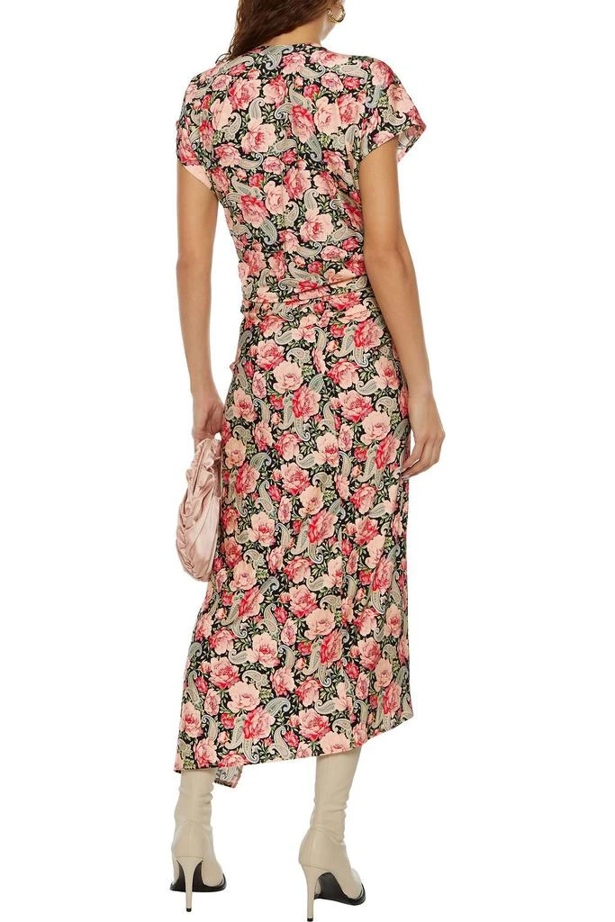 商品Paco Rabanne|Ring-embellished floral-print satin-jersey midi dress,价格¥1067,第3张图片详细描述