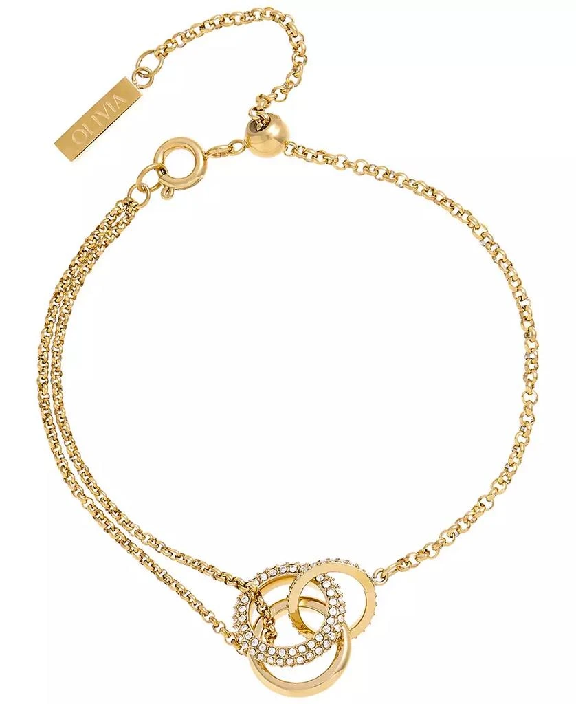 商品Olivia Burton|18K Gold-Plated Crystal Interlink Bracelet,价格¥602,第1张图片