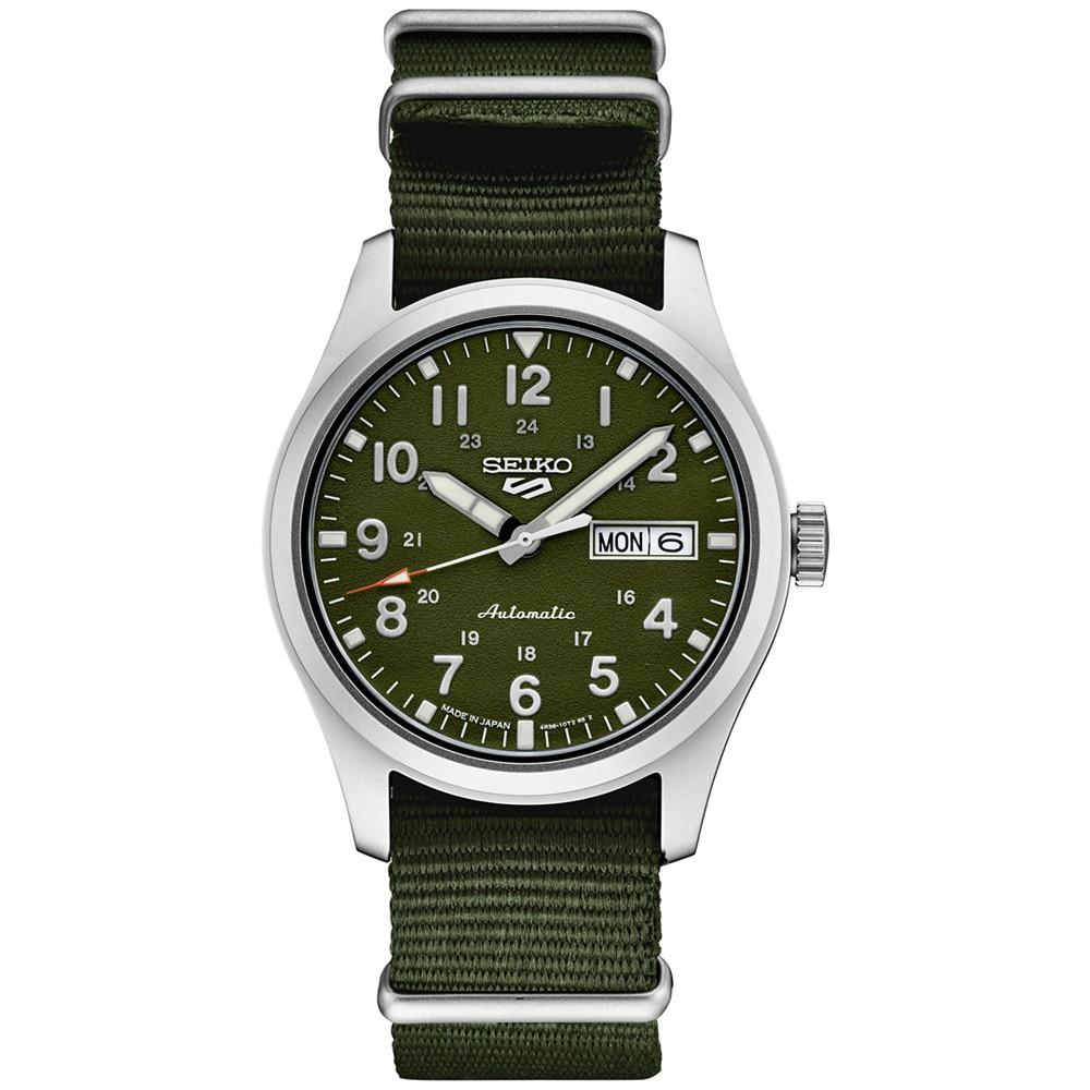 Men's Automatic 5 Sports Green Nylon Strap Watch 43mm商品第1张图片规格展示