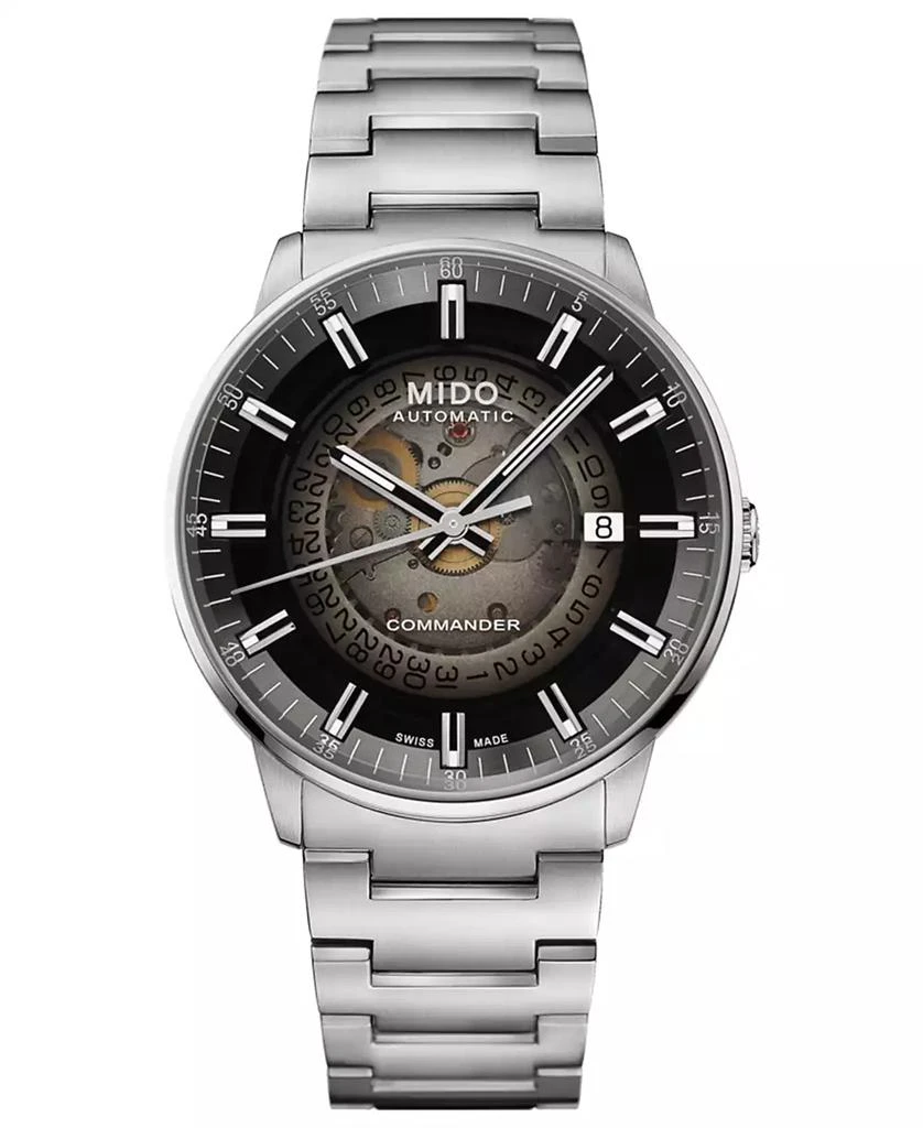商品MIDO|Men's Swiss Automatic Commander Gradient Stainless Steel Bracelet Watch 40mm,价格¥7524,第1张图片